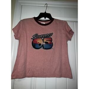Alore cropped graphic tee y2K 2005 Summer cropped tee singe stitch USA MADE LG